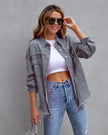 Denim Jacket Women Relaxed Fit Button Front Casual