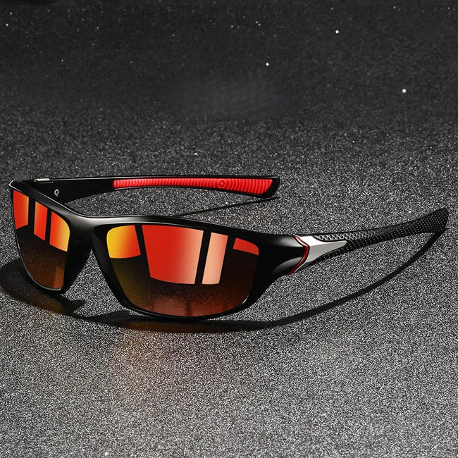 FJØRNA men's polarized wraparound sports sunglasses with UV400 protection, featuring sleek frame and tinted lenses.