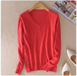 Knit Sweater Women V-Neck Long Sleeve Regular Fit