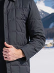 Winter Jacket Men Wool-Lined Lapel Collar Single-Breasted Nylon Blend