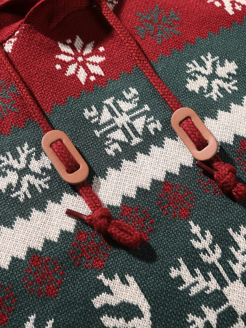 Giulia | Women's Fair Isle Reindeer Hooded Christmas Sweater