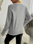 Flora | Women's Oversized Long Snowflake Crew-Neck Knit Christmas Sweater