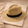 FJØRNA Carolus Handmade Classic Panama Hat for men, summer sun hat with wide brim and woven straw design.