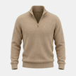 Men's FJØRNA half-zip collar knit sweater featuring a cozy, textured knit fabric in a versatile color.