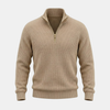 Men's FJØRNA half-zip collar knit sweater featuring a cozy, textured knit fabric in a versatile color.