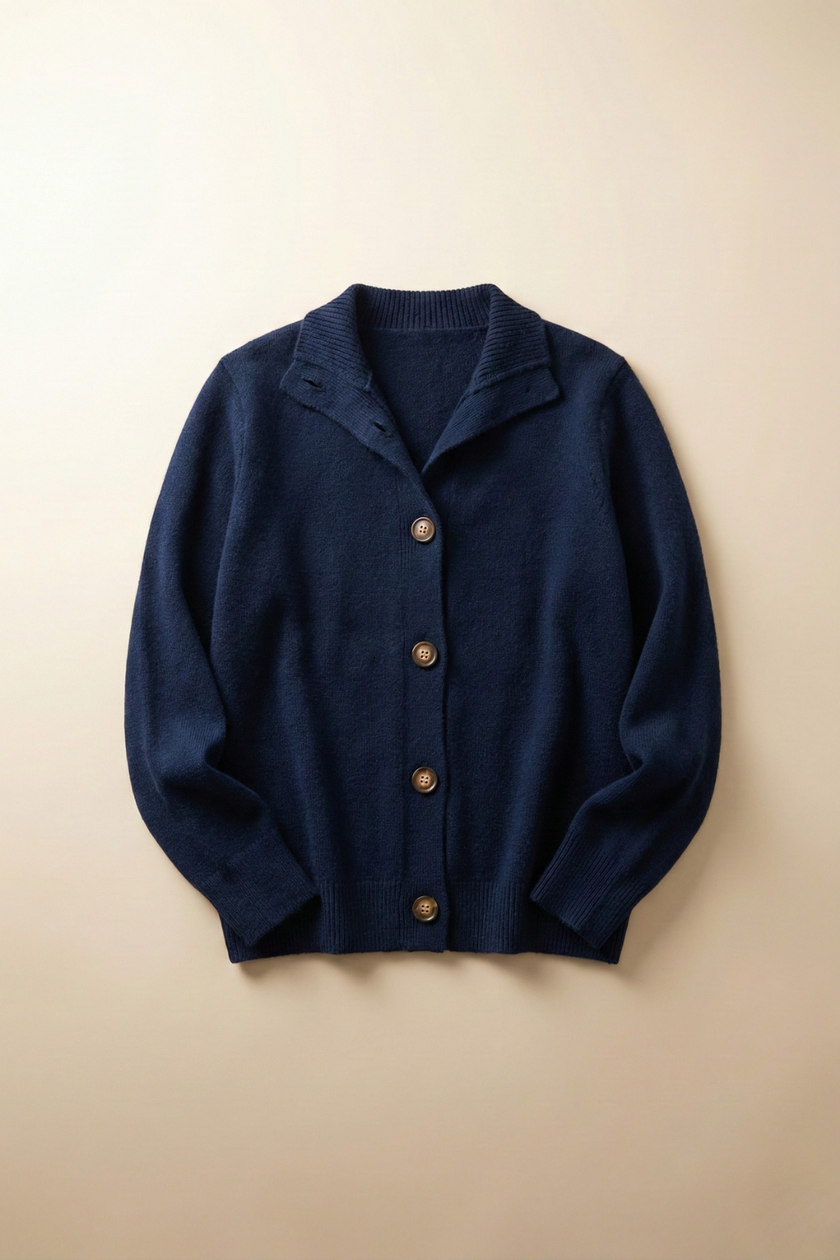 Ebba | Women's Knit Collared Button-Up Cardigan