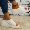 FJØRNA women's orthopedic slip-on shoes with wedge heel, featuring cushioned support and stylish design for comfortable everyday wear.