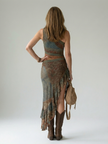 FJØRNA women's summer midi dress with asymmetric flowy design, lightweight fabric, and stylish silhouette for warm weather.