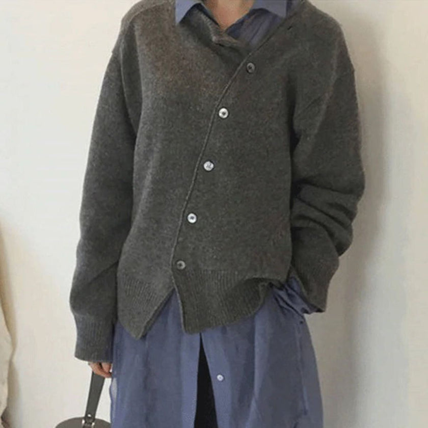 Alyssa | Women's Versatile Button-Front Sweater Pullover with Wrap Cozy Elegant Soft