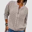 Desiree | Women's Versatile Knit Plaid Zip-Up Cardigan Sweater with Checked Cozy for Layering