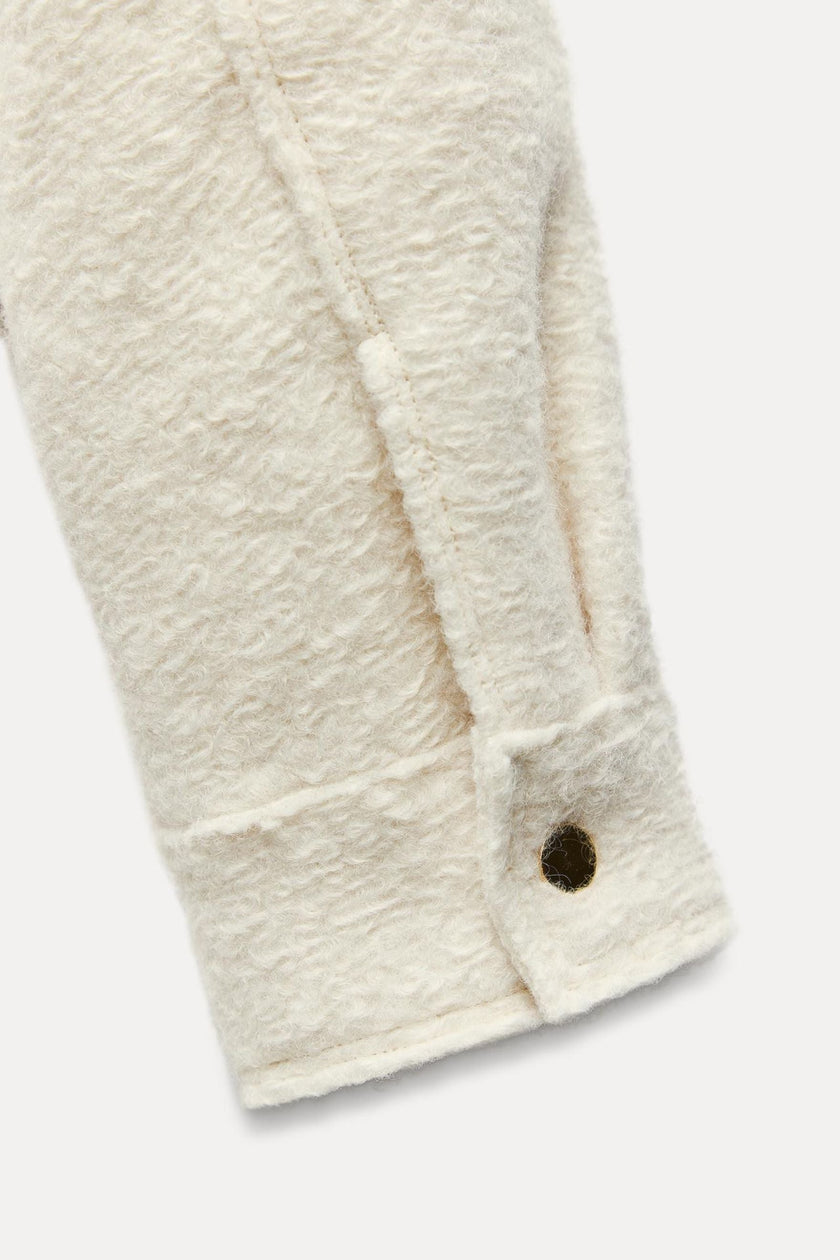 Polo Collar Jacket Women Buckle Pockets Recycled Polyester Regular Fit