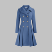 Double-Breasted Coat Women Long Sleeve Tailored Button Front