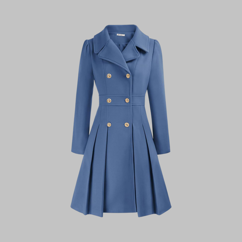 Double-Breasted Coat Women Long Sleeve Tailored Button Front