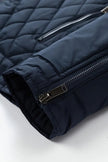 Wool Jacket Men Stand Collar Zip Long Sleeve Regular Fit Winter