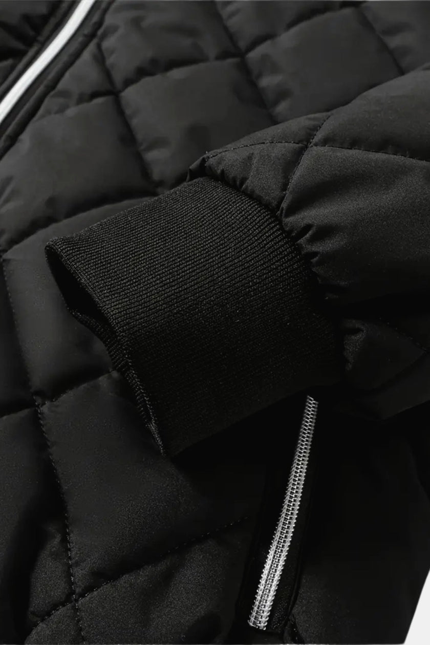 Puffer Jacket Men Padded Stand Collar Zip Regular Fit Winter