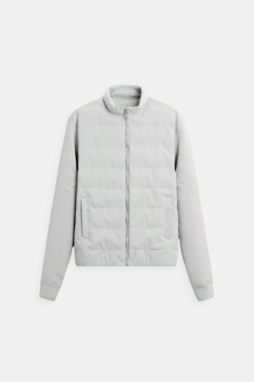 Padded Jacket Men Straight Collar Structured Regular Fit Cotton Blend