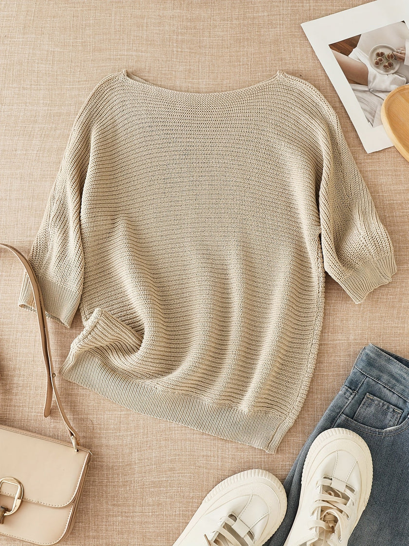 Knit Sweater Open Knit Relaxed Fit Lightweight Pullover Jumper | Judith