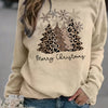 Lavinia | Women's Oversized Long Leopard Crew-Neck Knit Christmas Sweater