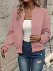 Birgit | Women's Quilted Crew-Neck Long-Sleeve Zip Bomber Jacket
