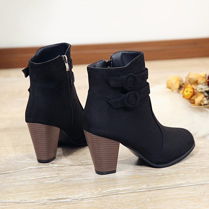 Amara | Women's Block Heel Ankle Style Boots with a Step