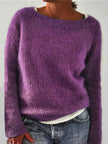 Matilda | Women's Relaxed-Fit Crew Neck Knit Sweater with Long Sleeves for Layering