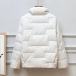 Quilted Jacket Women High Collar Button Front Cropped