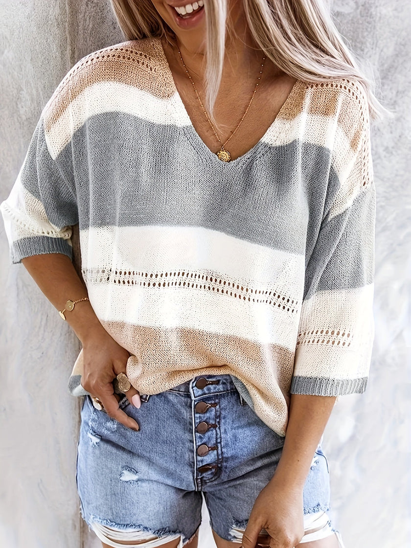 Fine Knit Sweater Women Regular Fit Soft Long Sleeve