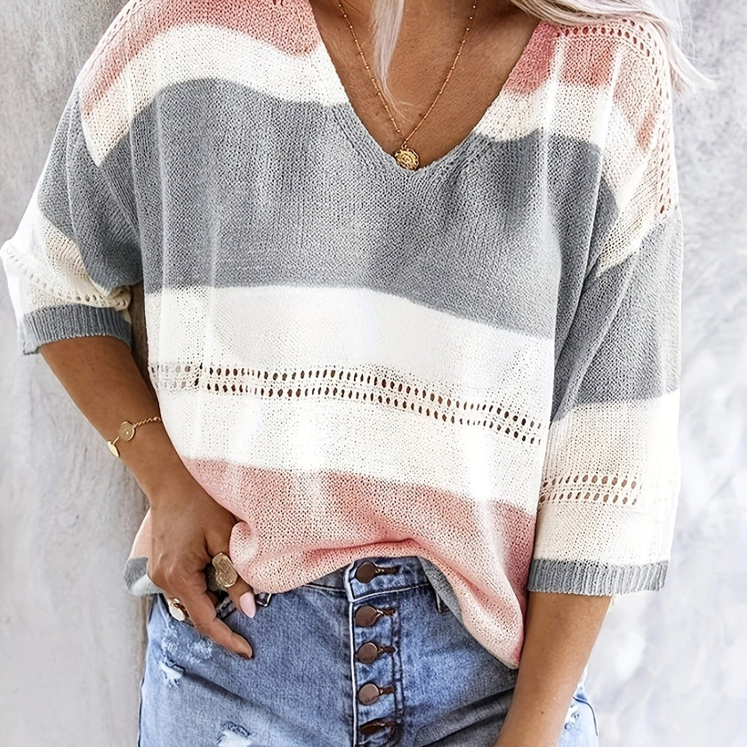 Fine Knit Sweater Women Regular Fit Soft Long Sleeve