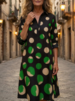 FJØRNA women's summer polka dot wrap dress, flowy lightweight design, perfect for warm weather and casual occasions.