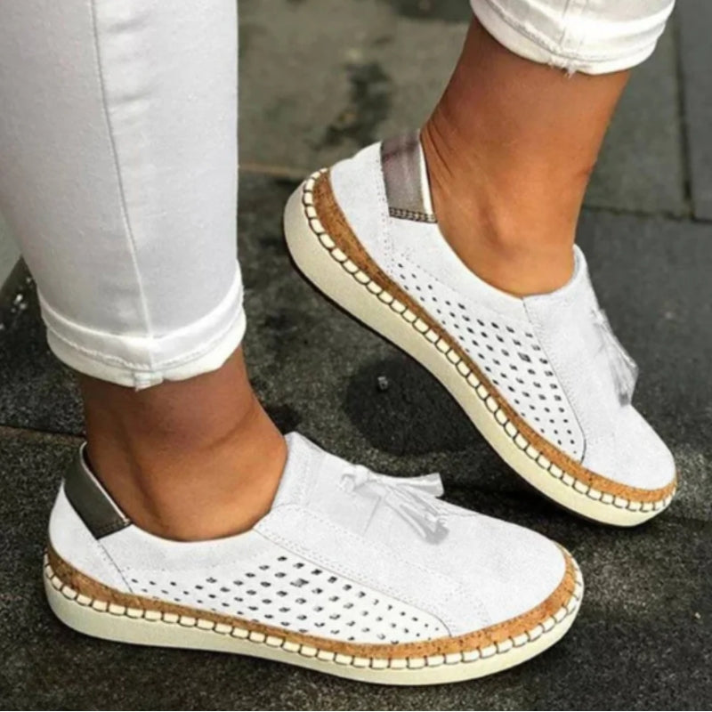 FJØRNA women's orthopedic slip-on shoes with breathable knit upper, comfortable and supportive footwear for everyday wear.