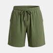 FJØRNA men's textured drawstring relaxed-fit casual summer shorts displayed on a model, with pockets and adjustable waistband.