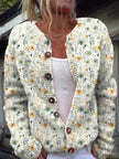 Lila | Women's Cozy Floral Print Open-Front Cardigan with Elegant for Casual