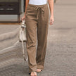 FJØRNA women's linen summer dress with denim wide-leg trousers, stylish and comfortable for warm weather.