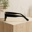 Vintage 90s rectangular unisex sunglasses by FJØRNA, featuring retro design and dark lenses, accessories for women or men.