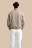 Bomber Jacket Men Slim Fit Zip Ribbed Collar Recycled Polyester