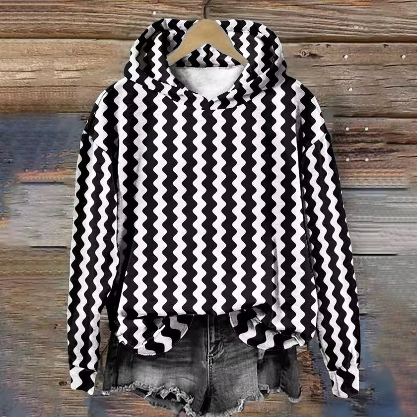 Julie | Women's Cozy Oversized Knit Nordic Hoodie Sweatshirt