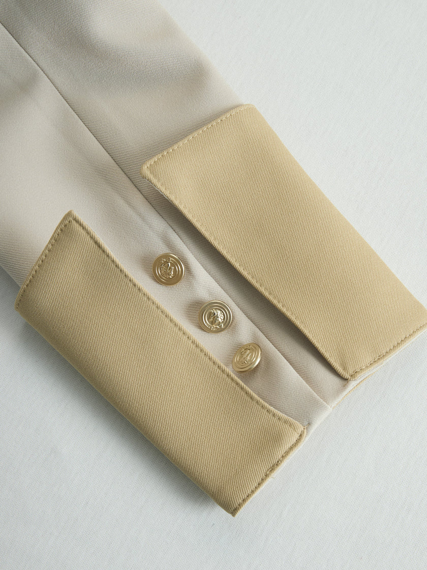 FJØRNA khaki belted waist two-piece trouser set for women, featuring tailored pants with a matching belt and stylish fit.