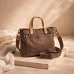 Large FJØRNA canvas messenger bag for women, stylish shoulder bag with adjustable strap and spacious interior for everyday use.