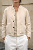 Bomber Jacket Women Stand Collar Button Pockets Recycled Polyester