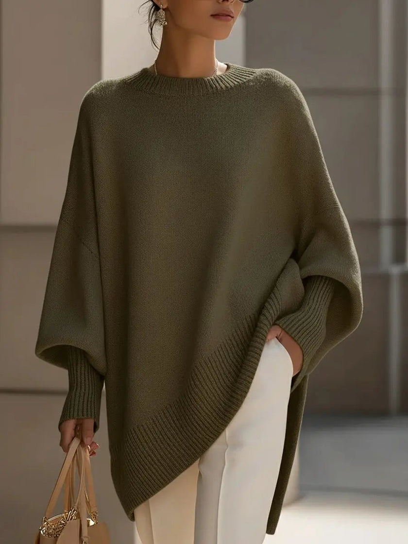 Addison | Women's Oversized Batwing Sleeve Knit Sweater with Cozy for Layering