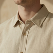 FJØRNA men's linen blend shirt and shorts co-ord set, summer vacation outfit, casual men's set with lightweight fabric and relaxed fit.