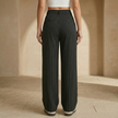 FJØRNA women's pinstripe high-waisted wide-leg trousers, tailored pants with a classic pinstripe pattern and flowy fit.