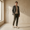 Men's brown suede slip-on loafers by FJØRNA, showcasing sleek design and soft suede material with casual slip-on style.