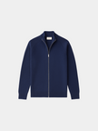 Wool Cardigan Men Fitted Full Zip Stand Collar