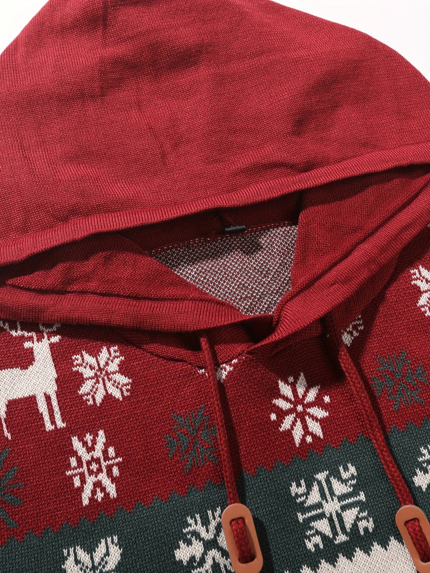 Giulia | Women's Fair Isle Reindeer Hooded Christmas Sweater