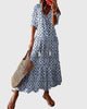 Amalia | Women's Lightweight V-Neck Boho Dress with Vintage Print