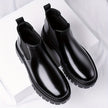 Chelsea Boots Black Slip On Elastic Panel Sturdy Sole Ankle Boots | Foster