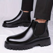 Chelsea Boots Black Slip On Elastic Panel Sturdy Sole Ankle Boots | Foster