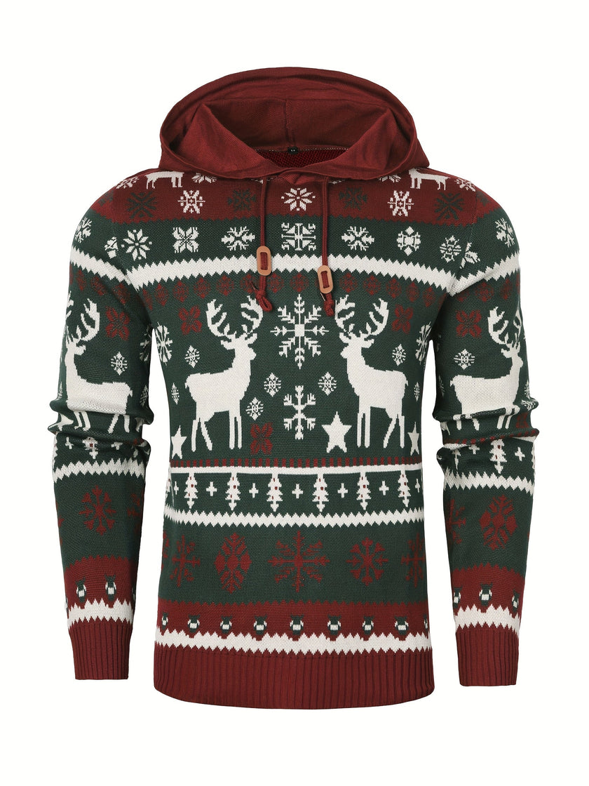 Giulia | Women's Fair Isle Reindeer Hooded Christmas Sweater