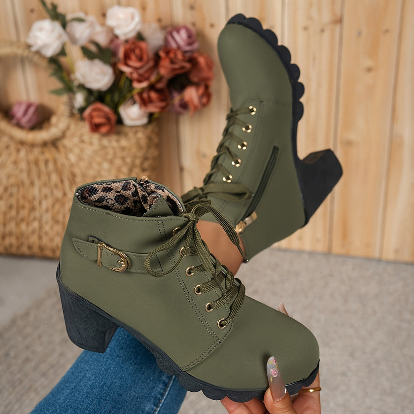 Aria | Women's Lace Up Heel Bold Comfort Boots with Every Step